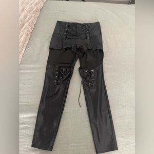 Fashion Nova Faux Leather Cut-Out Pants